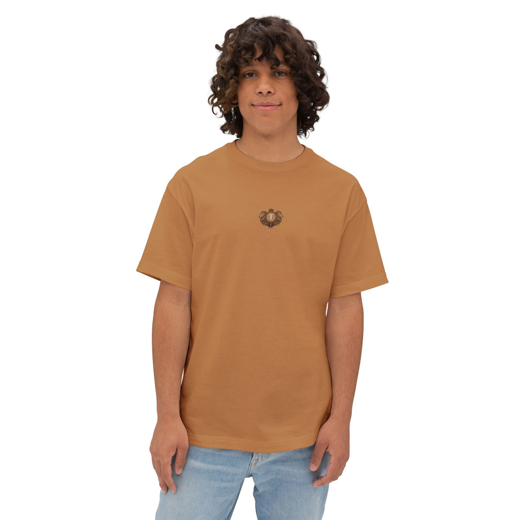 Heart Crest Boxy Tee — Pink Oversized T‑Shirt with Back “TWIN TROVE CO.” Logo