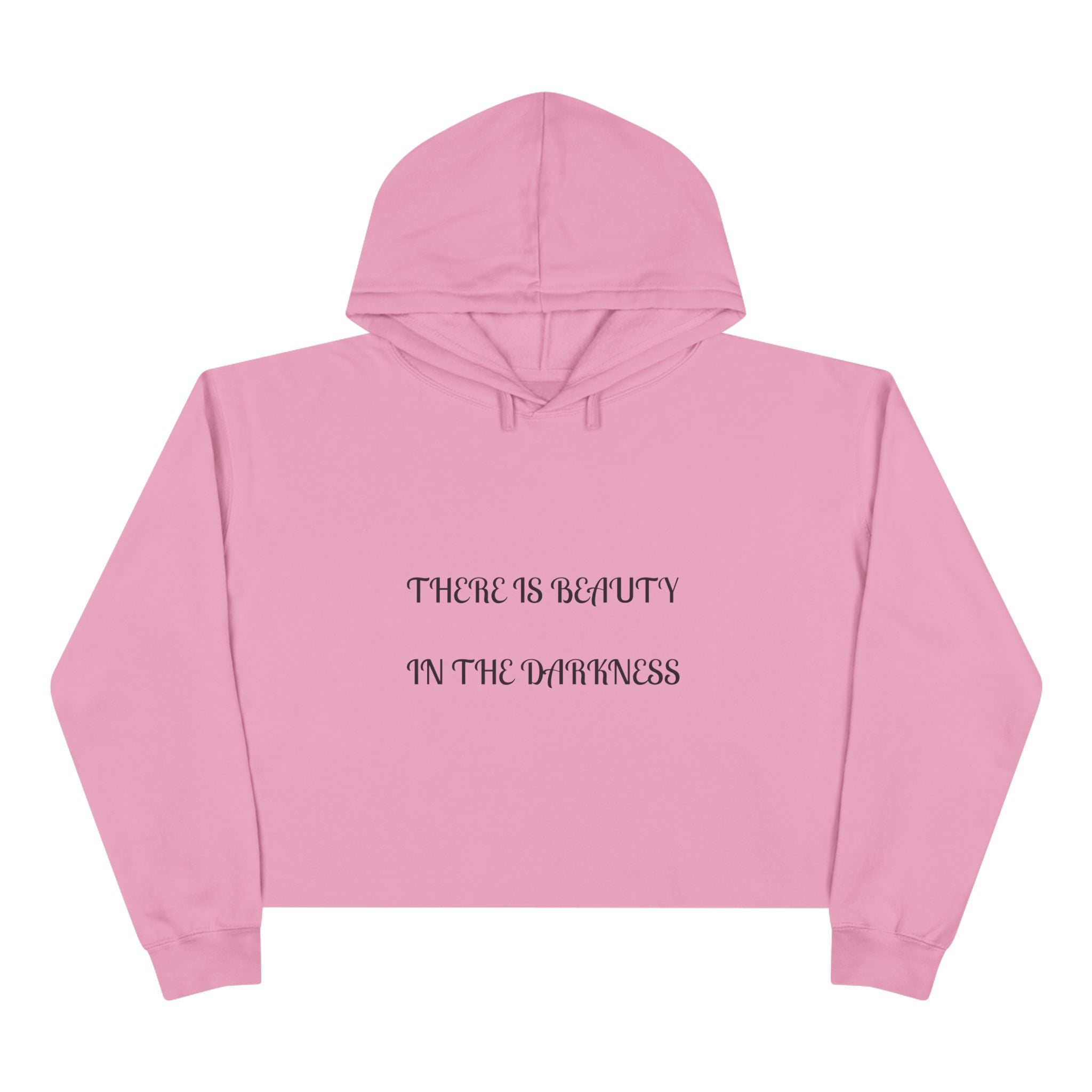 Cropped Hoodie — "There Is Beauty in the Darkness" Gothic Inspirational Crop Hoodie