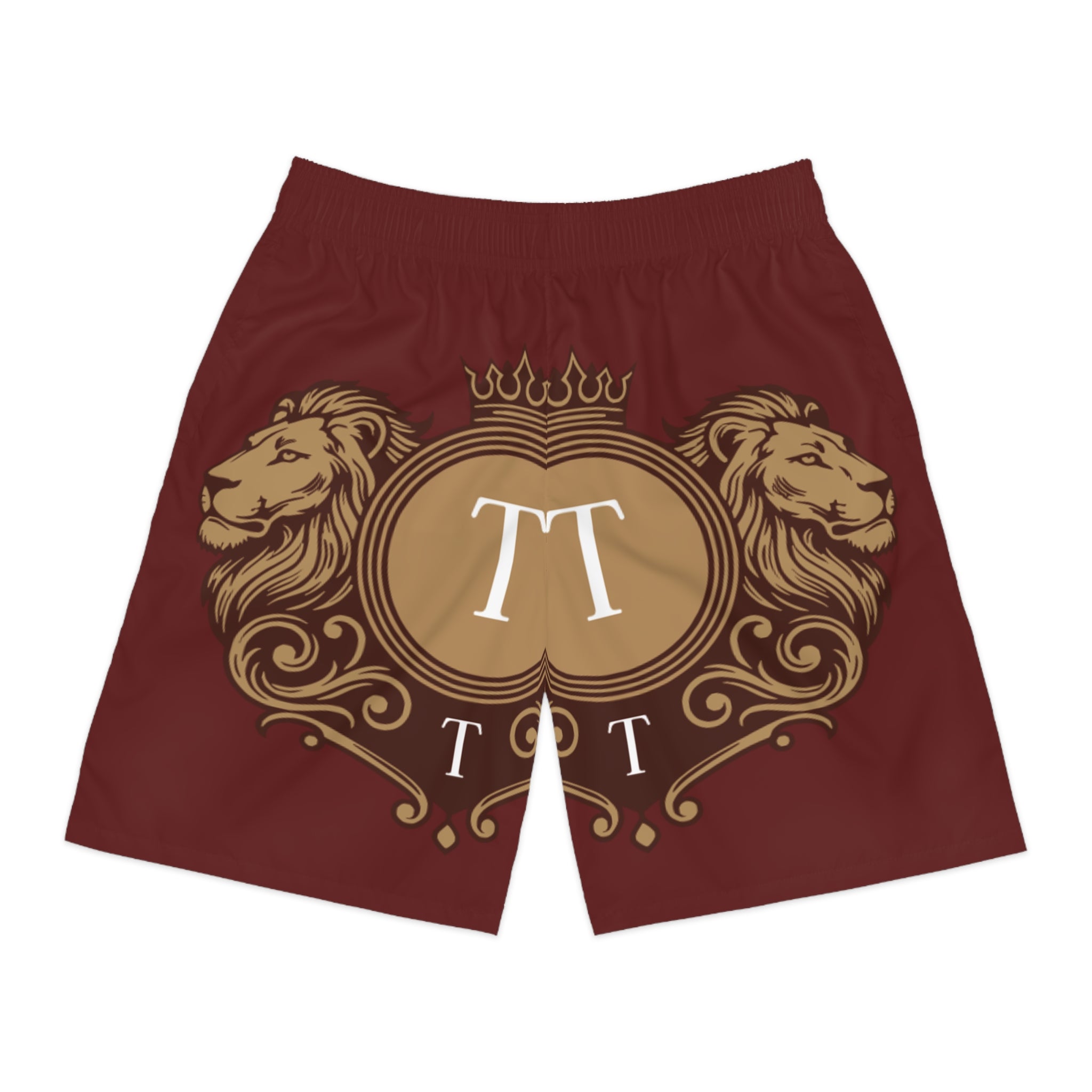 Lion Crest Jogger Shorts — Regal Pi Symbol Athletic AOP