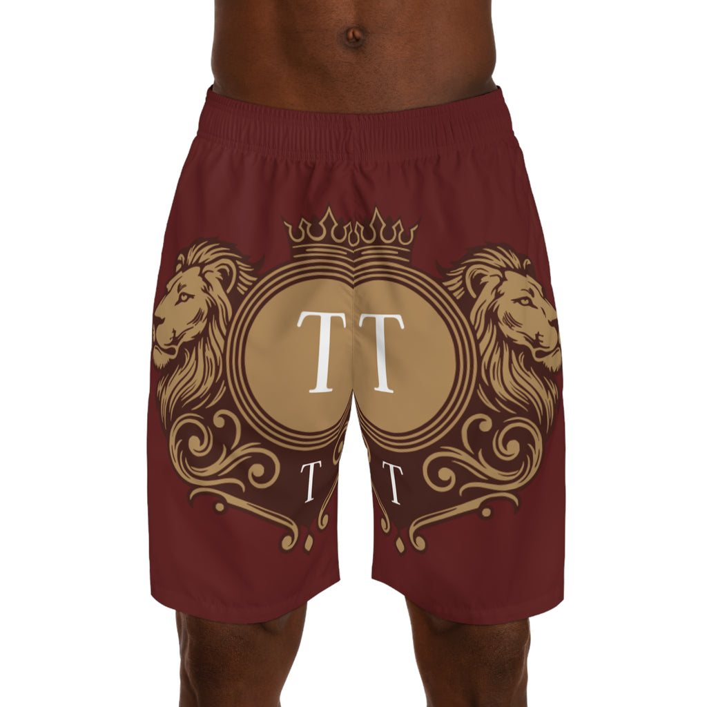 Lion Crest Jogger Shorts — Regal Pi Symbol Athletic AOP