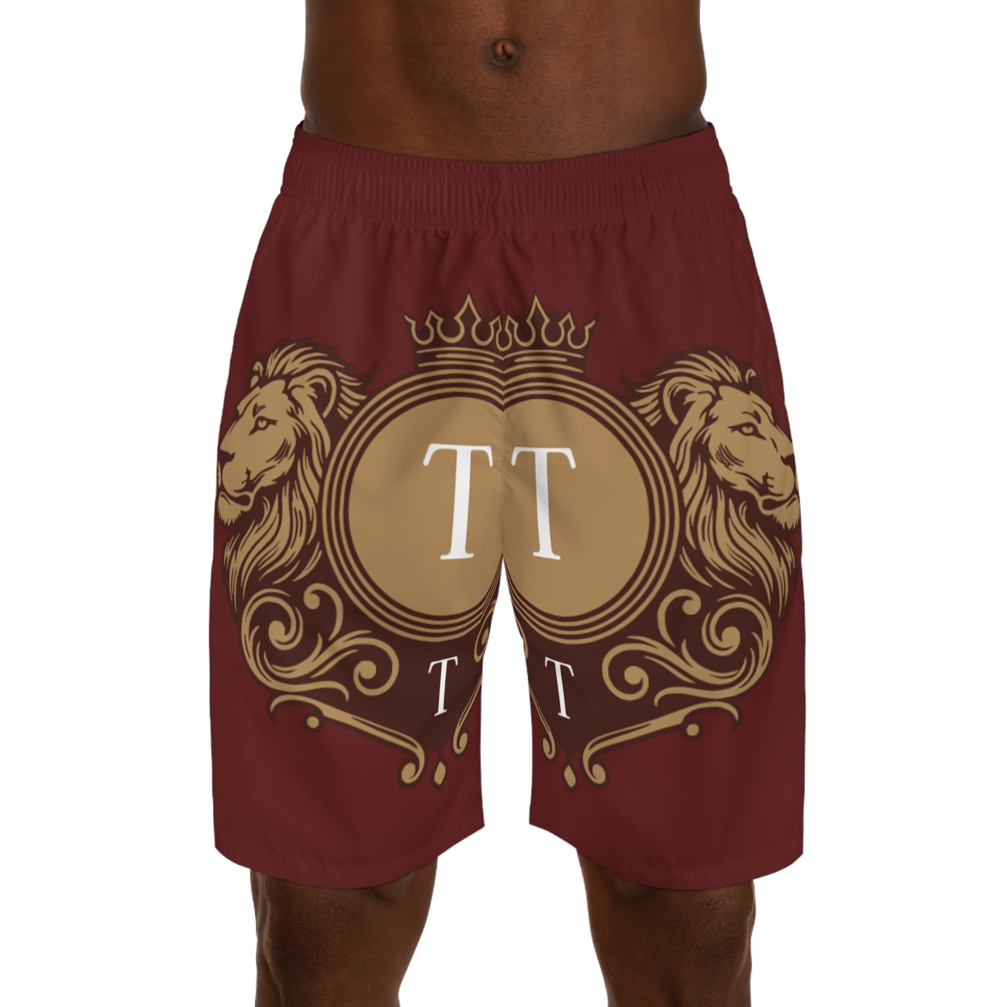 Lion Crest Jogger Shorts — Regal Pi Symbol Athletic AOP