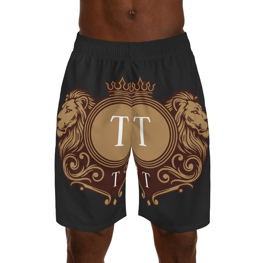 Lion Crest Jogger Shorts — Regal Pi Symbol Athletic AOP