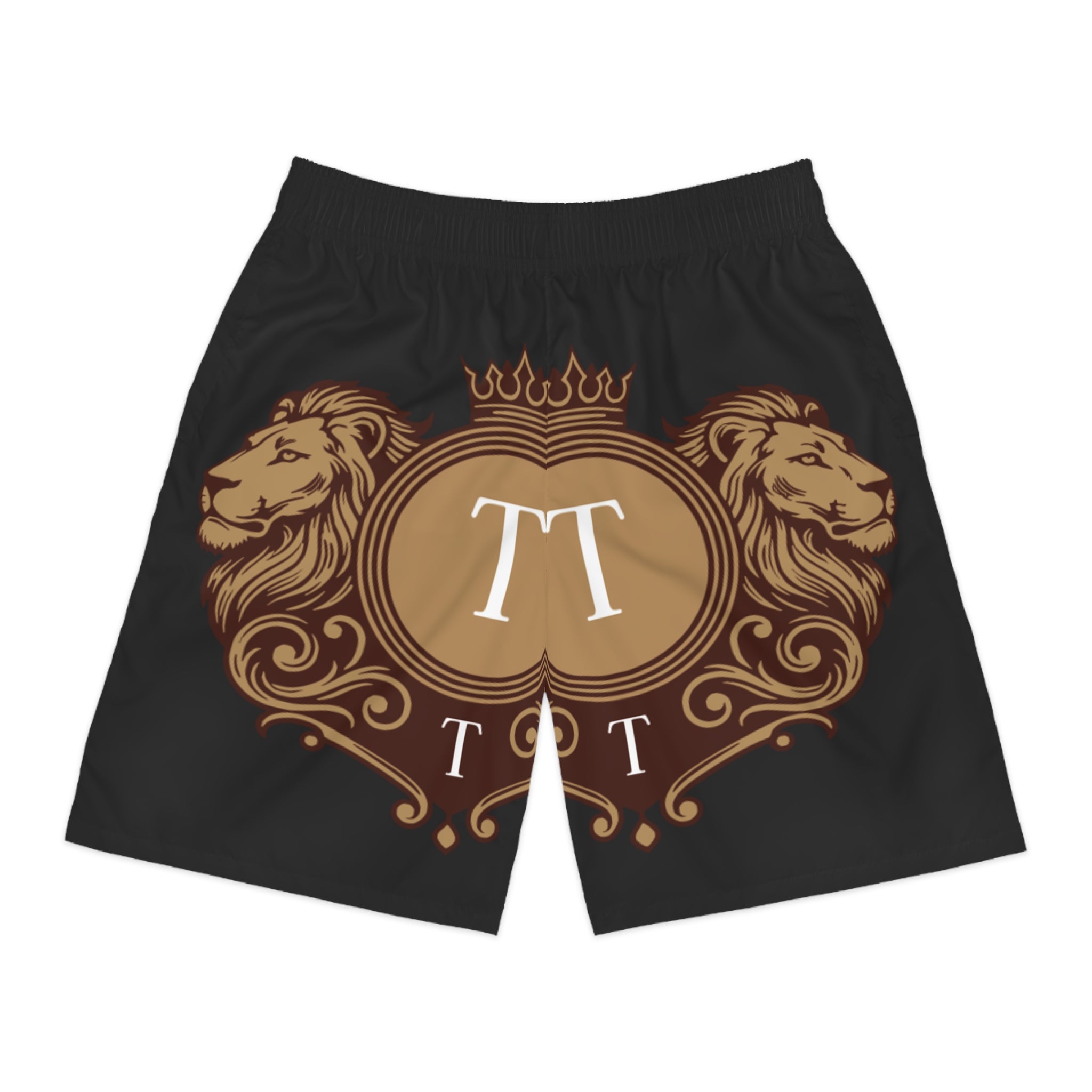 Lion Crest Jogger Shorts — Regal Pi Symbol Athletic AOP