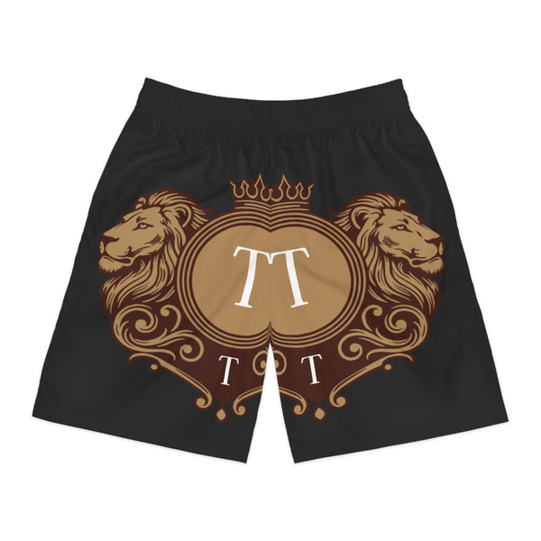Lion Crest Jogger Shorts — Regal Pi Symbol Athletic AOP