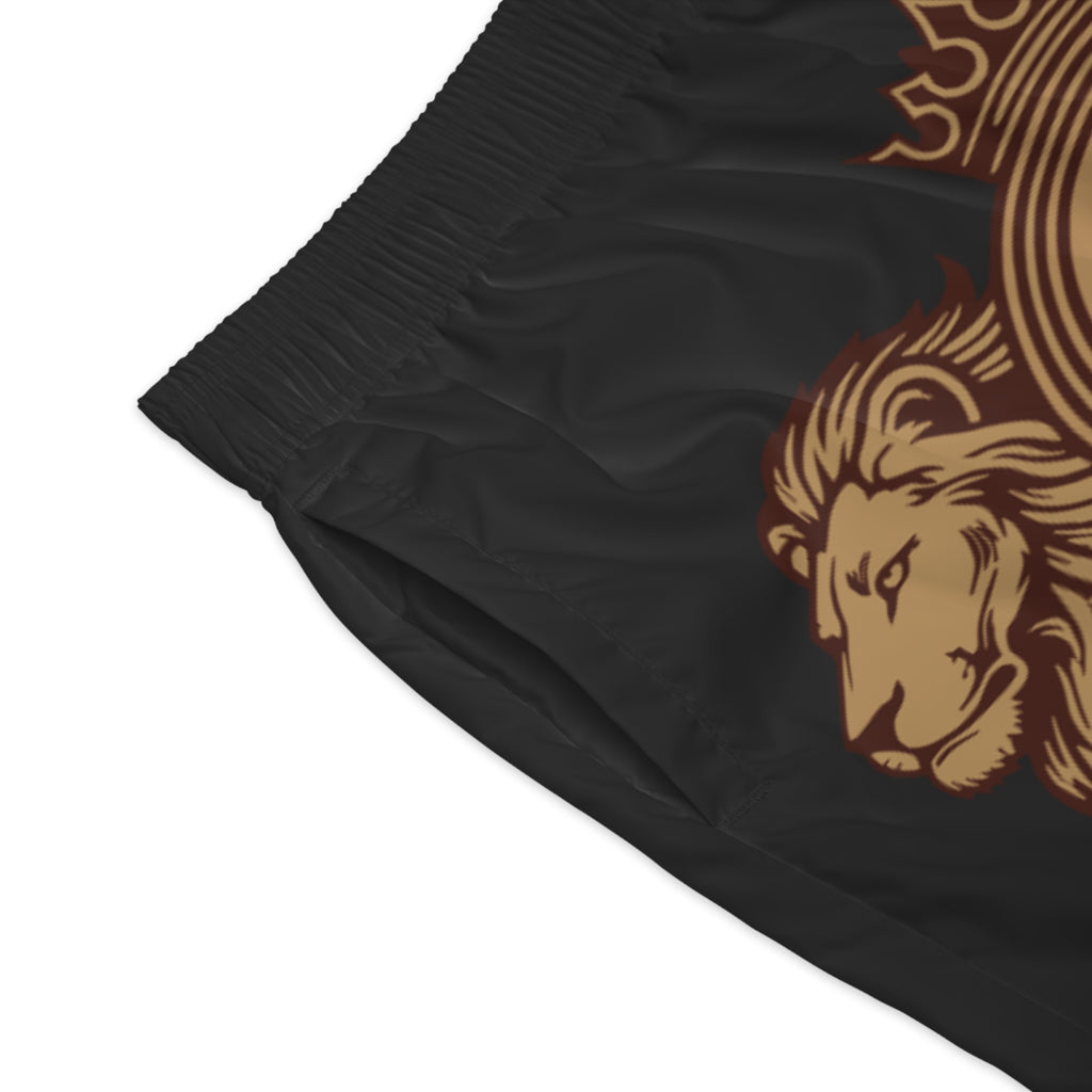 Lion Crest Jogger Shorts — Regal Pi Symbol Athletic AOP
